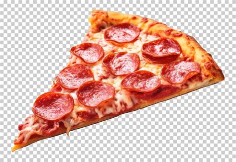 Premium Psd A Slice Of Pepperoni Pizza Isolated On Transparent Background