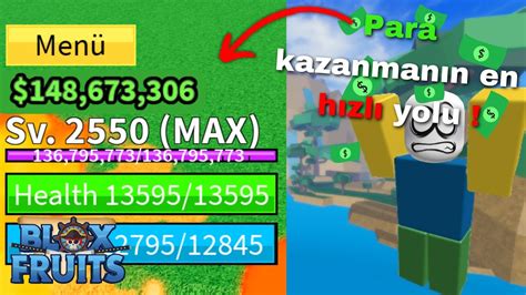 En Hızlı Ve En Kolay Para Kasma Taktiği Blox Fruits Roblox YouTube