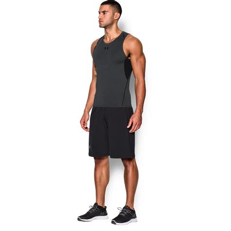 Under Armour Mens HeatGear Compression Tank Top - Carbon Heather ...