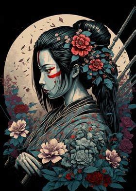 Geisha Poster By Graphic Japanese Displate In 2023 Geisha Art