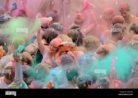 Berlin Germany Berlin Celebrate The Indian Holi Festival At