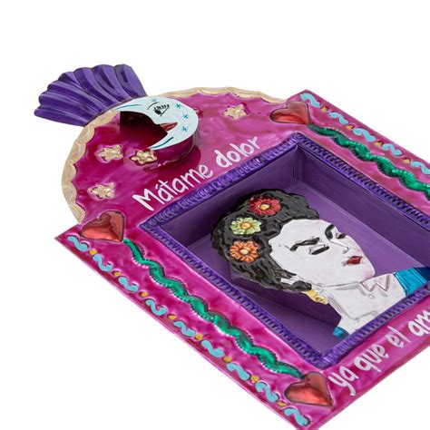 Frida Mexican Nicho Or Tin Shadow Box Caja De Sombra Relicarios Cajas