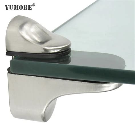 2PCS Glass Shelf Holder Adjustable Glass Clamp Wood Glass Shelf Bracket