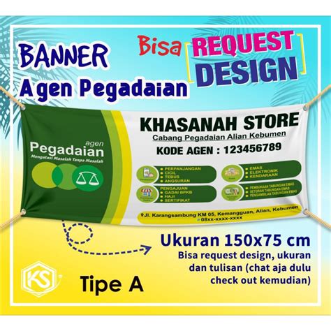 Jual Spandukbanner Agen Pegadaian 150x75cm Shopee Indonesia