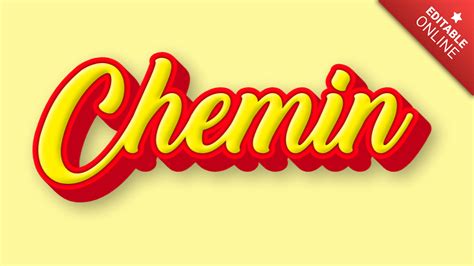chemin yellow  red  text effect generator
