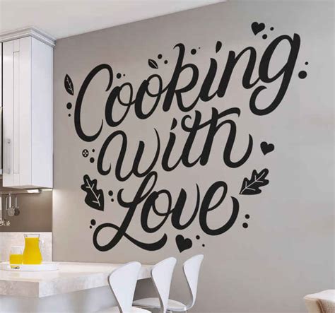 Sticker Mural Cuisine Avec Amour Citations TenStickers