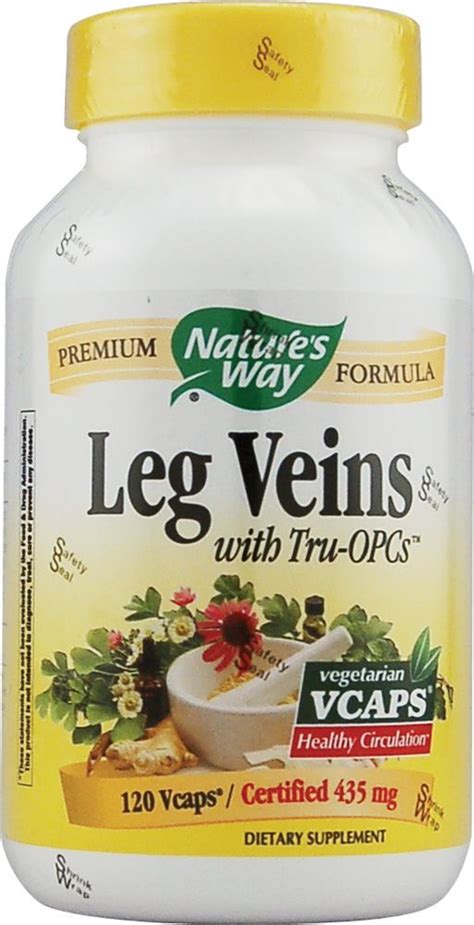 Nature S Way Leg Veins 6 Herb Blend With Vitamin C 120 Vegan Capsules Leg Veins Varicose