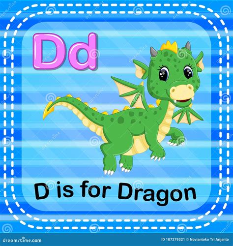 Flashcard Letter D Is For Dragon Stock Vector Illustration Of