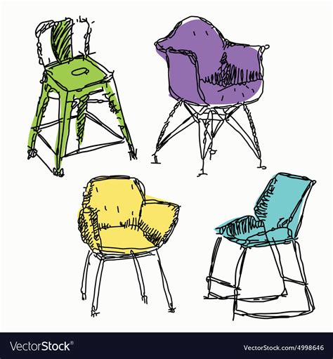 Contemporary Furniture Doodles Royalty Free Vector Image