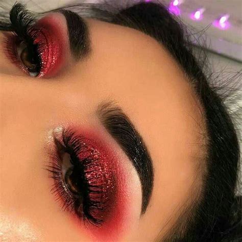 Red Glitter Makeup