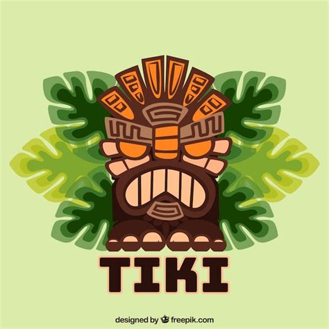 Angry Tiki Mask With Palm Leaves Stock Images Page Everypixel