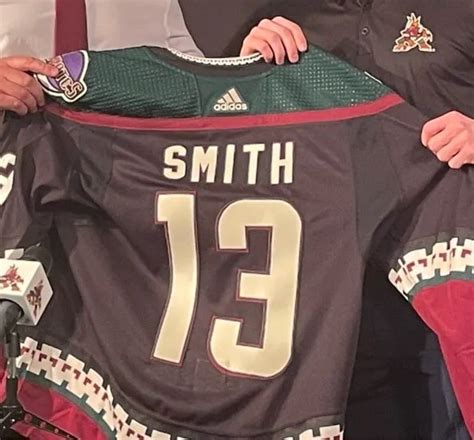 Men's Arizona Coyotes #13 Nathan Smith Throwback Kachina Black Jersey ...