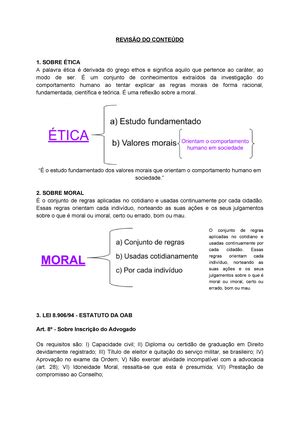 Prova Etica Geral E Profissional AVALIAÇÃO ÉTICA GERAL E