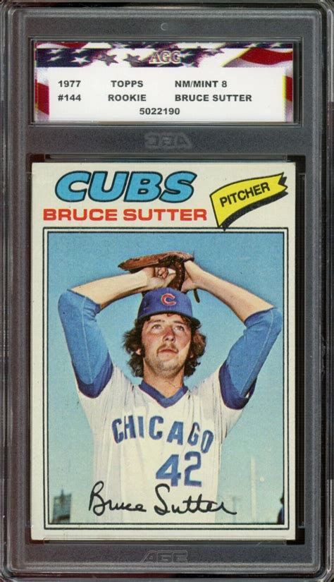 1977 Topps Bruce Sutter Rookie 144 AGC NM Mint 8 Chicago Cubs EBay