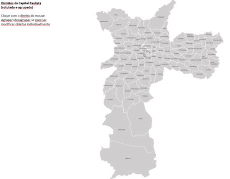 Mapa da região metropolitana de São Paulo e Distritos da Capital