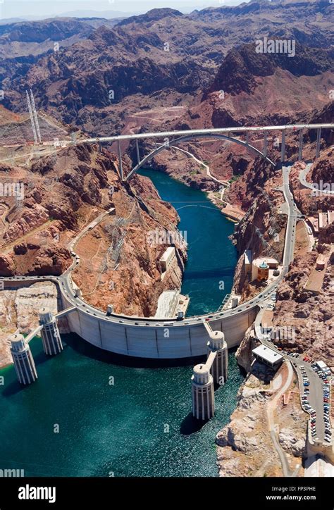 Aerial View Of Hoover Dam And The Colorado River Bridge Stock Photo Alamy