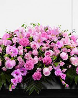 Vivid Pink Rose Lilly And Carnation Casket Spray Funeral Flowers London