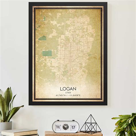 Vintage Logan Utah Map Print Poster Custom Map Art Etsy