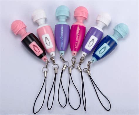 Mini Portable Full Body Massage Stick Key Chain For Female Black Mini