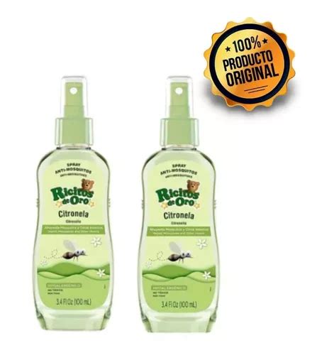 2 Pack Repelente Ricitos De Oro Antimosquito Citronela Spray Meses