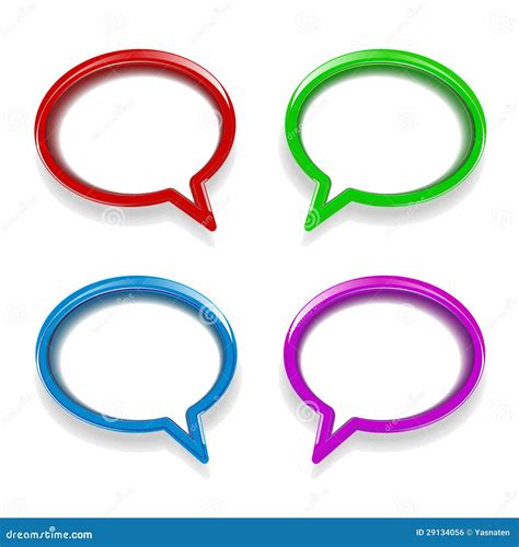 Colorful Glossy Speech Bubbles Stock Illustration Illustration Of