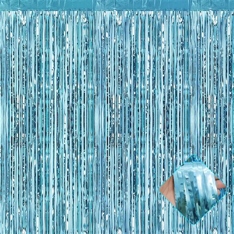 Amazon Pack Light Blue Foil Fringe Curtain Backdrop Ft X