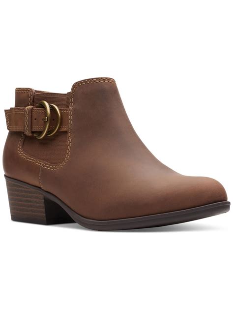 Clarks Womens Adreena Field Leather Stretch Booties Walmart