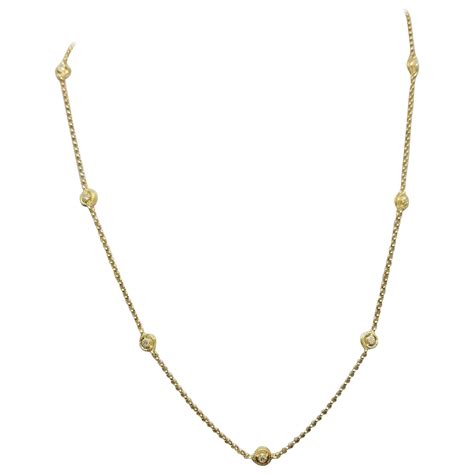 14 Karat Yellow Gold Diamonds By The Yard Necklace For Sale At 1stdibs