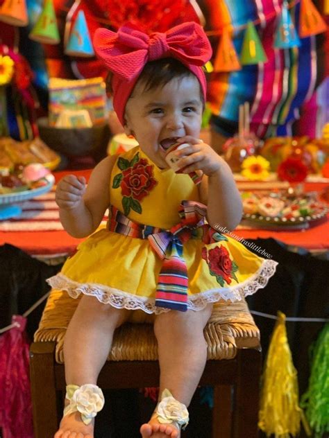 Rosa Traditional Fiesta Romper In Yellow Fiesta Outfit Baby Mexican