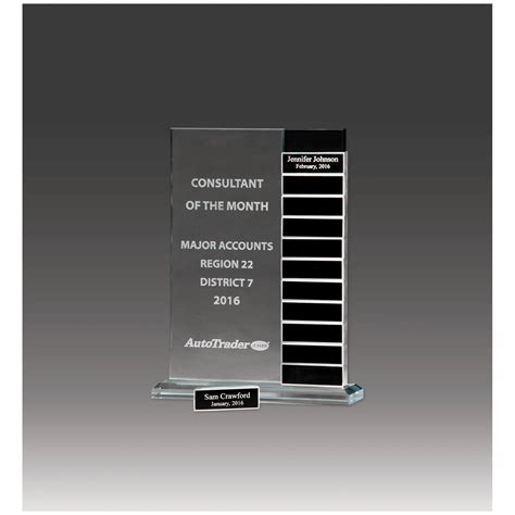 Jade Glass Perpetual Award with 12 Individual Aluminum Blocks
