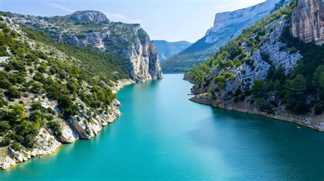 Lake Sainte Croix In Verdon Gorge France Isolated On White Background