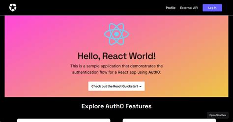 Auth React Sample Codesandbox