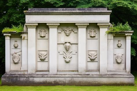 Premium AI Image | Corinthian style columbarium niche wall at a cemetery