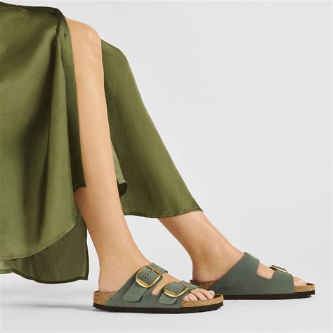 Arizona Big Buckle Cuir Nubuck Thyme Birkenstock