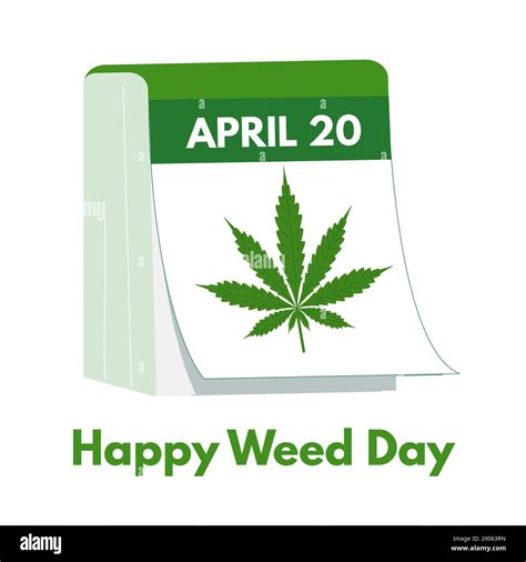 Happy 420 Day International Weed Day Banner With Calendar Date Of