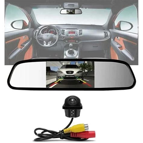 Espelho Retrovisor Monitor Camera Re Tela Lcd E Sensor Re