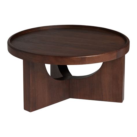 Enzo Round Espresso Wood Tripod Coffee Table World Market