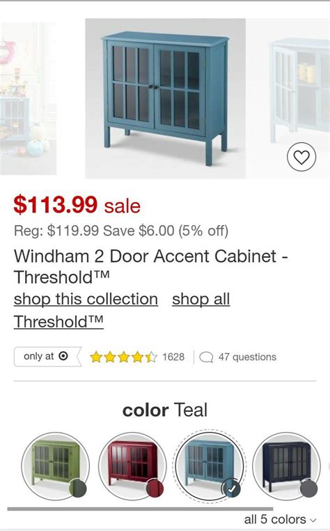 Windham 2 Door Accent Cabinet Threshold Teal From Target Table For Sale