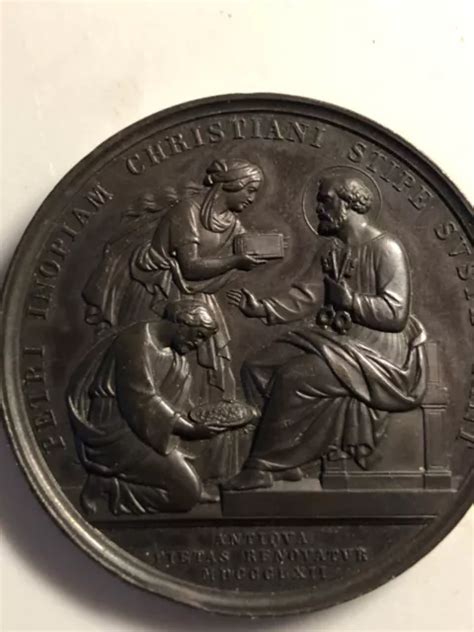 MÉDAILLE PAPALE PAPE Pope Pie Pius IX Pont Max Petri Inopiam sc Voigt