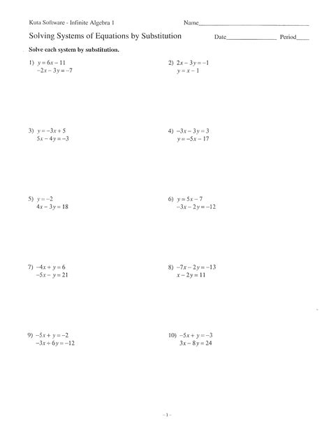 Systems Of Equations Applications Worksheets