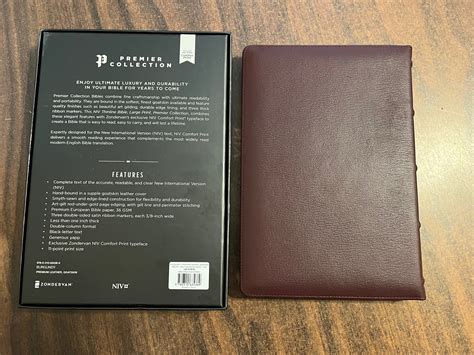 Personalized NIV Large Print Thinline Bible Burgundy Goatskin Genuine