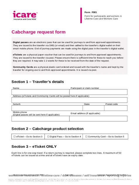 Cabcharge Digital Passsingle And Multi Use Doc Template Pdffiller