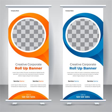 Creative modern roll up banner template design. Elegant business ...