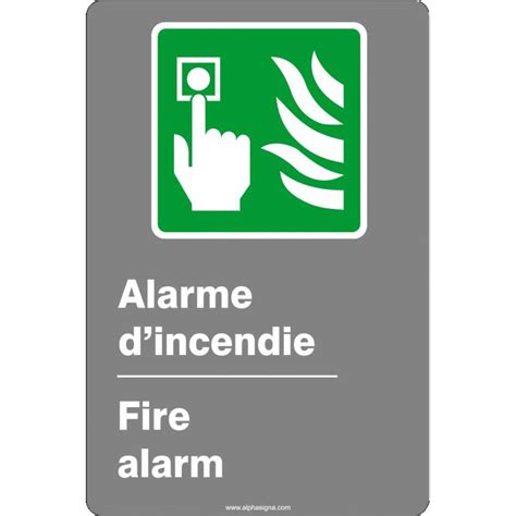 Affiche de sécurité aux normes CSA bilingue Alarme d incendie