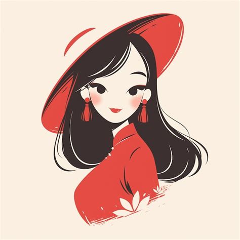 Mujer Vietnamita Con El Traje Tradicional Ao Dai Vector Premium