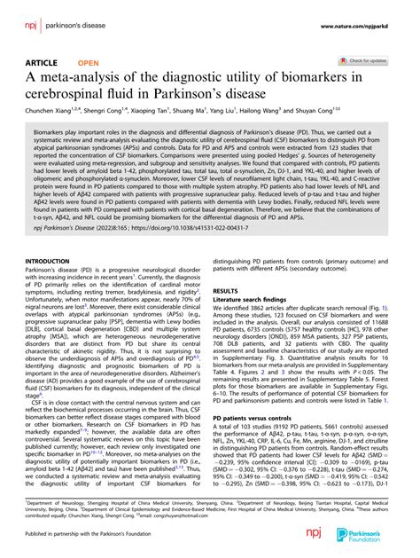 Pdf A Meta Analysis Of The Diagnostic Utility Of Biomarkers In