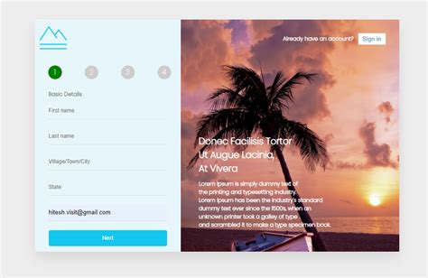 Multi Step Signin Signup Form With Progress Bar Progress Bar Css