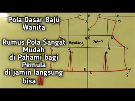 RUMUS POLA DASAR BAJU WANITA SANGAT MUDAH DI PAHAMI BAGI PEMULA Chart