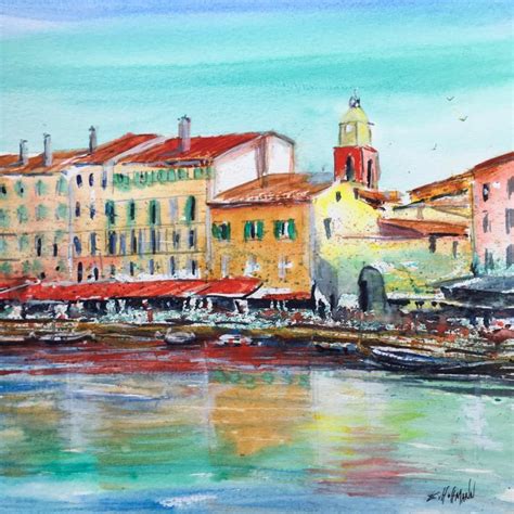 Peinture St Tropez très coloré par Hoffmann Elisabeth Carré d artistes