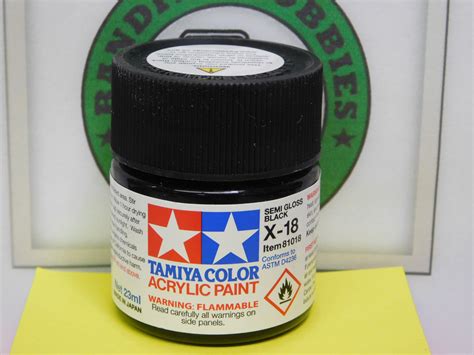 Tamiya X 18 Semi Gloss BLACK Acrylic Paint TAM81018